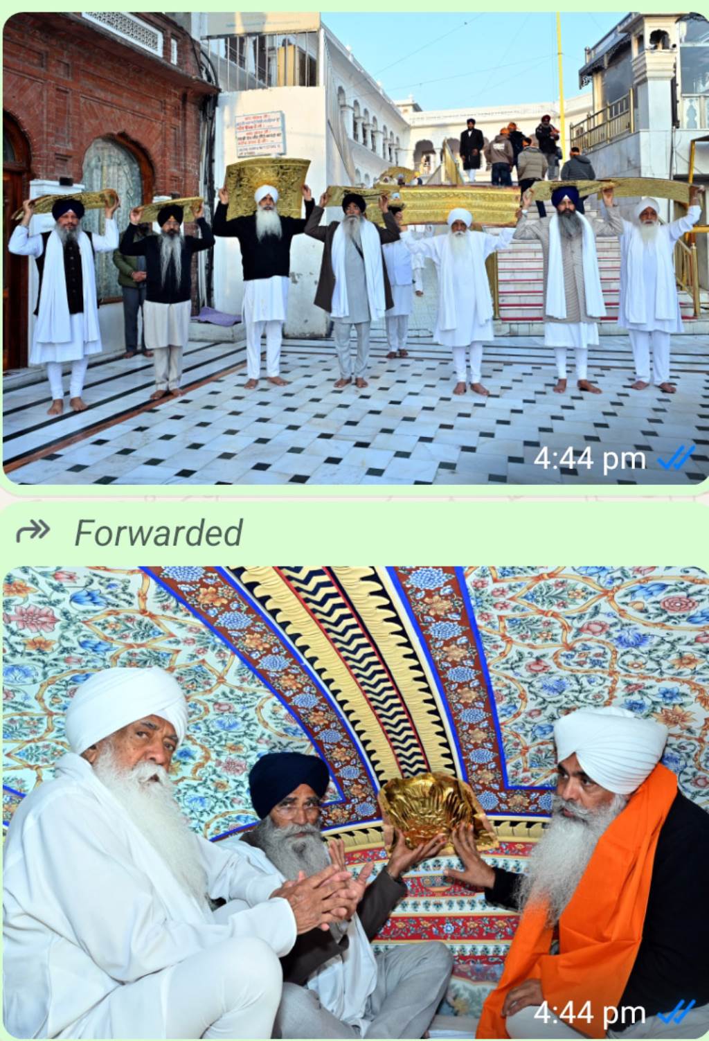 Gold leaves installed after renovation at Sachkhand Sri Harmandir Sahib